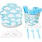 Disposable Dinnerware Set - Serves 24 - Cute Clouds Design, Kids Birthday, Baby Shower Party Supplies, Includes Plastic Knives, Spoons, Forks, Paper Plates, Die-Cut Cloud Napkins, Cups, Sky Blue